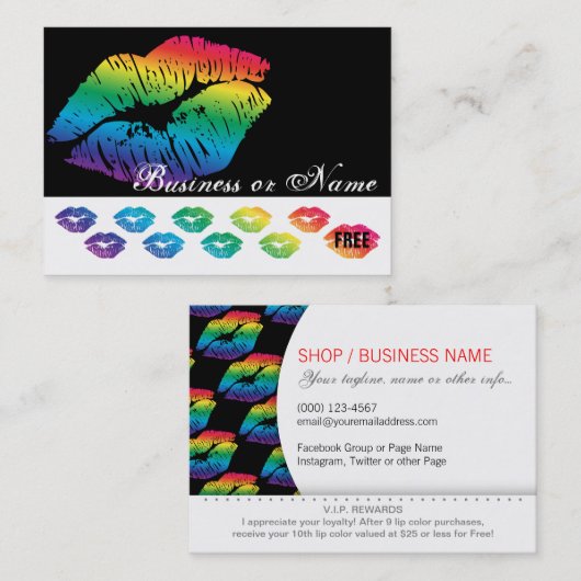 Rainbo Kisses over zwart en wit - Loyalty Rewards (Voorkant / Achterkant)