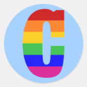 Rainbobordetekst C Ronde Sticker (Voorkant)