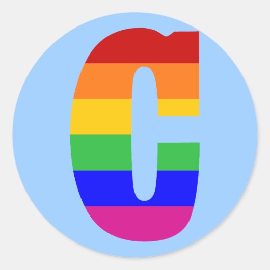 Rainbobordetekst C Ronde Sticker (Voorkant)