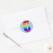 Rainbobordetekst C Ronde Sticker (Envelop)