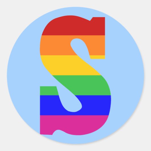 Rainbobordetekst S Ronde Sticker (Voorkant)
