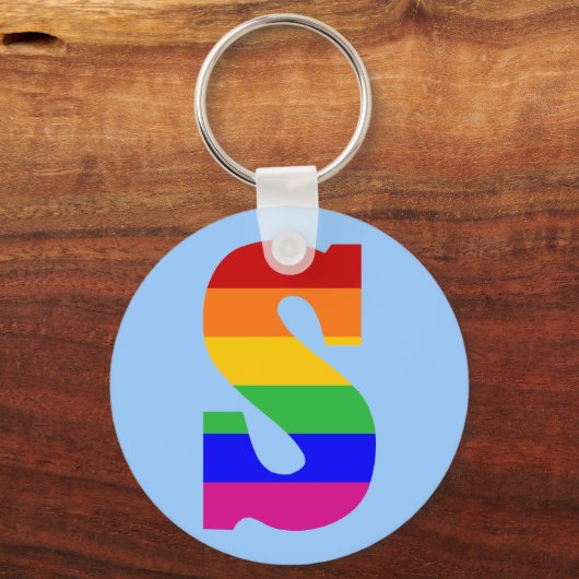 Rainbobordetekst S Sleutelhanger (Voorkant)