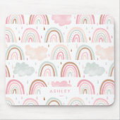 Rainbobpatroon van witte pasteldraad muismat (Voorkant)