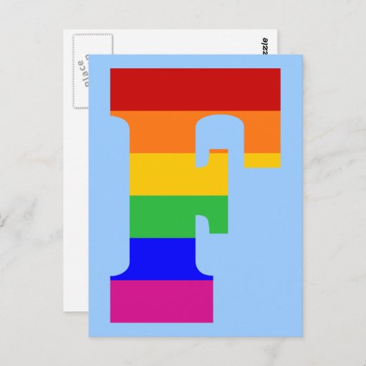 Rainboegbrief F Briefkaart (Voorkant / Achterkant)