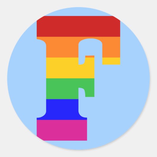 Rainboegbrief F Ronde Sticker (Voorkant)