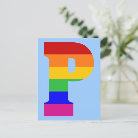 Rainboegbrief P Briefkaart (Staand voorkant)