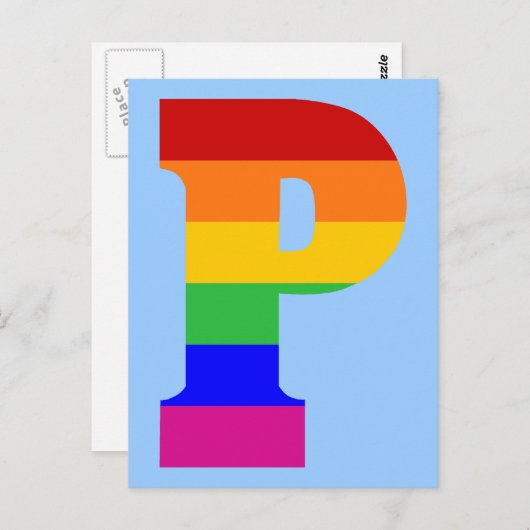 Rainboegbrief P Briefkaart (Voorkant / Achterkant)