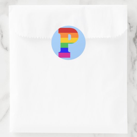 Rainboegbrief P Ronde Sticker (Tas)