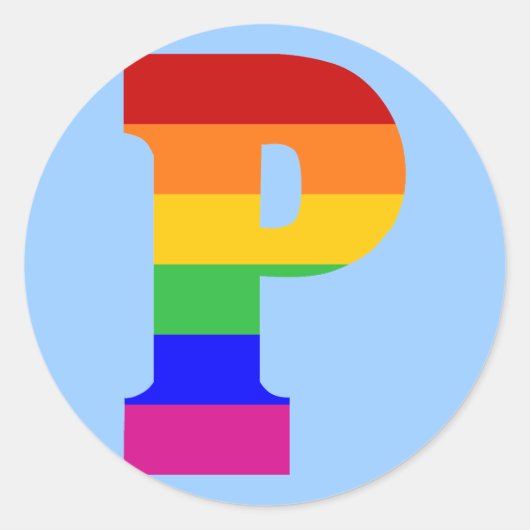 Rainboegbrief P Ronde Sticker (Voorkant)