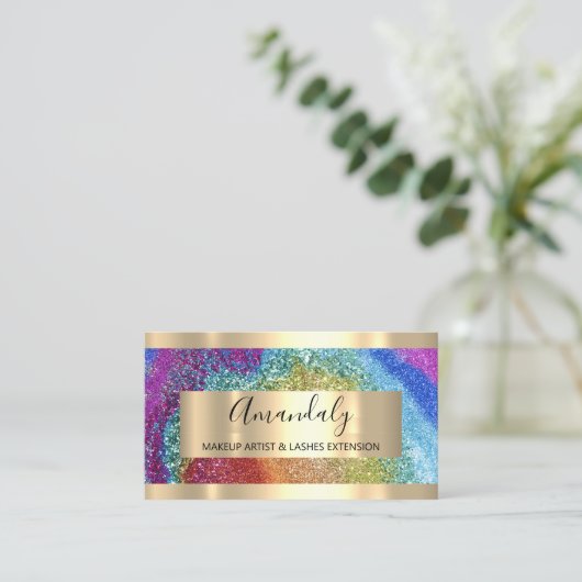 Rainboegholograaf voor Lijst van glitter Visitekaartje (Staand voorkant)