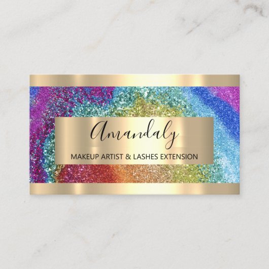 Rainboegholograaf voor Lijst van glitter Visitekaartje (Voorkant)