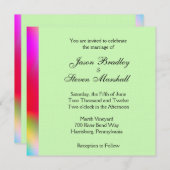 Rainboegkleuren op uitnodiging voor groene bruilof (Voorkant / Achterkant)