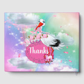 Rainbogen, Baby shower Collectie van fluffelwolken Gastenboek (Achterkant)