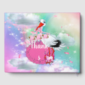 Rainbogen, Baby shower Collectie van fluffelwolken Gastenboek (Achterkant)