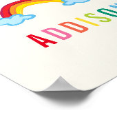 Rainbogen en ballonnen, aangepaste naam kleurrijke poster (Hoek)