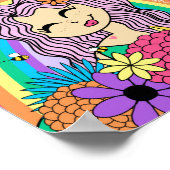 Rainbogen en bloemen poster (Hoek)