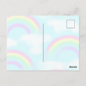 Rainbogen en een krulkat in de stijl van Kawaii Briefkaart (Achterkant)