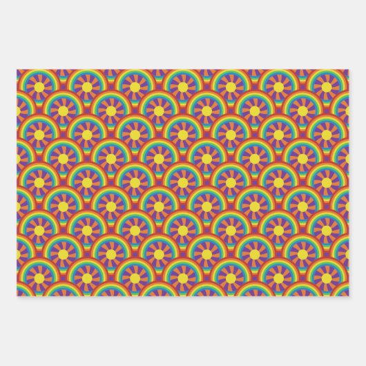 Rainbogen en grafisch patroon van de Stijl van de Inpakpapier Vel (Voorkant)