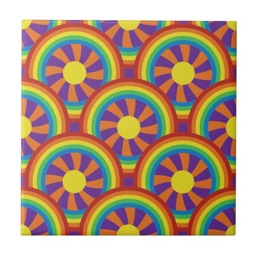 Rainbogen en grafisch patroon van de Stijl van de Tegeltje (Voorkant)