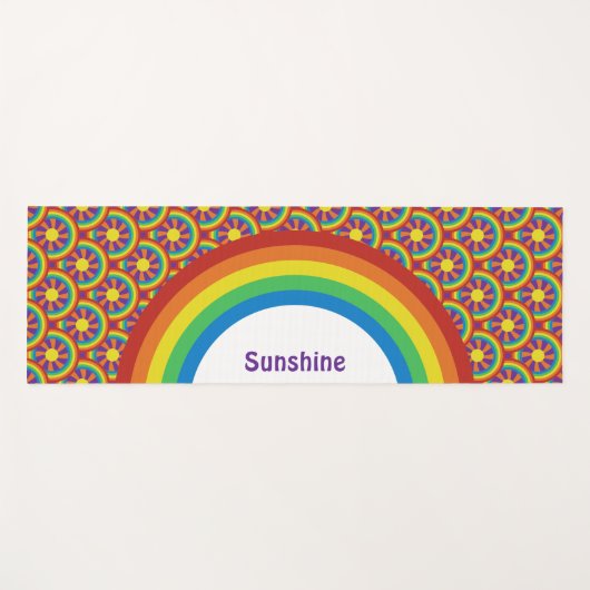 Rainbogen en grafisch patroon van de Stijl van de  Yogamat (Voorkant (horizontaal))