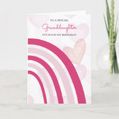 Rainbogen en harten (warm roze) kaart (Voorkant)