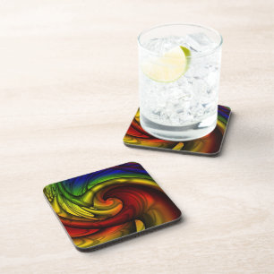 Rainbogen en honing Rainbow Fractal Art Bier Onderzetter