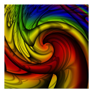 Rainbogen en honing Rainbow Fractal Art Perfect Poster