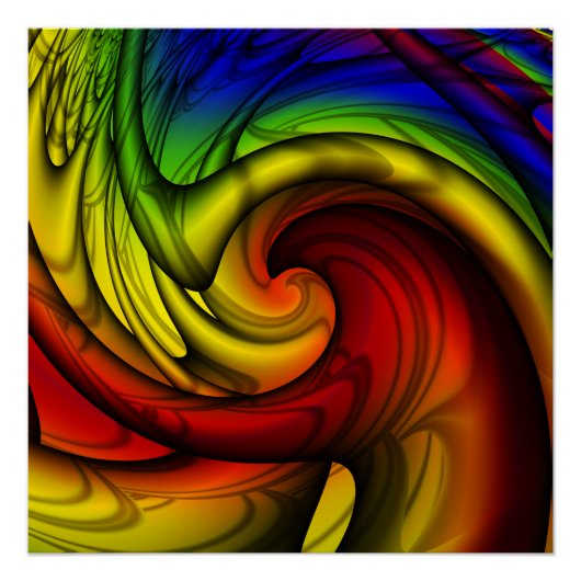 Rainbogen en honing | Rainbow Fractal Art Perfect Poster (Voorkant)