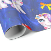 Rainbogen en inkepingen Blauwe zijde Cadeaupapier (Rol Hoek)