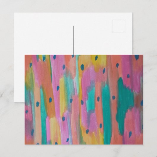 Rainbogen en regendruppels, kleurrijk Abstract Briefkaart (Voorkant / Achterkant)