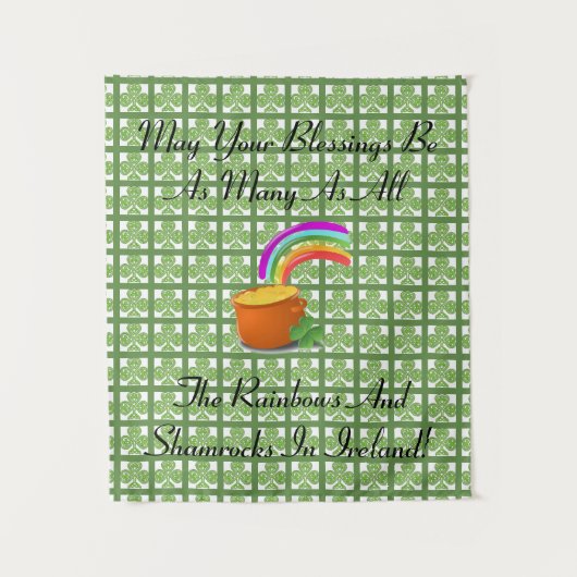 Rainbogen en shamrocks wandkleed (Voorkant)