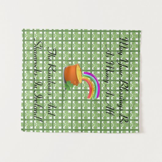 Rainbogen en shamrocks wandkleed (Voorkant (horizontaal))