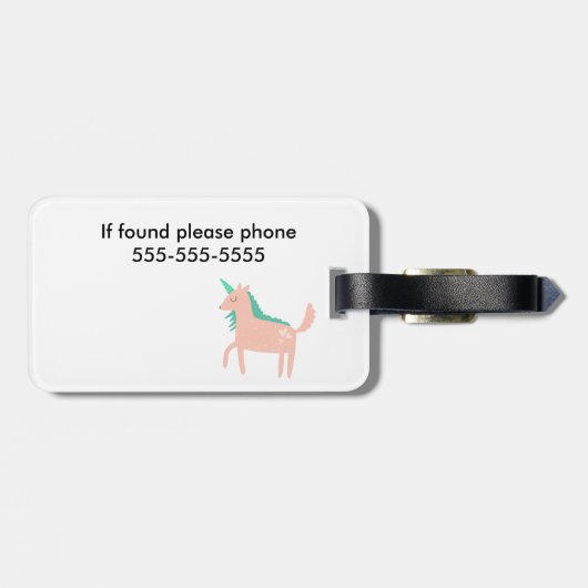 Rainbogen en Unicorns Bagagelabel (Achterkant horizontaal)