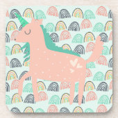 Rainbogen en Unicorns Bier Onderzetter (Voorkant)