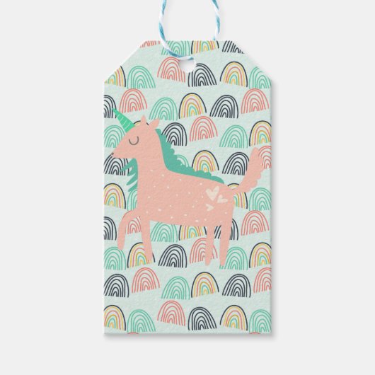 Rainbogen en Unicorns Cadeaulabel (Voorkant)