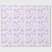 Rainbogen en Unicorns Cadeaupapier (Vlak)