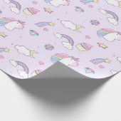 Rainbogen en Unicorns Cadeaupapier (Hoek)