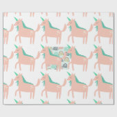 Rainbogen en Unicorns Cadeaupapier (Vlak)