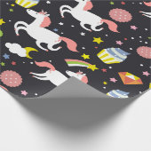 Rainbogen en Unicorns Cadeaupapier (Hoek)