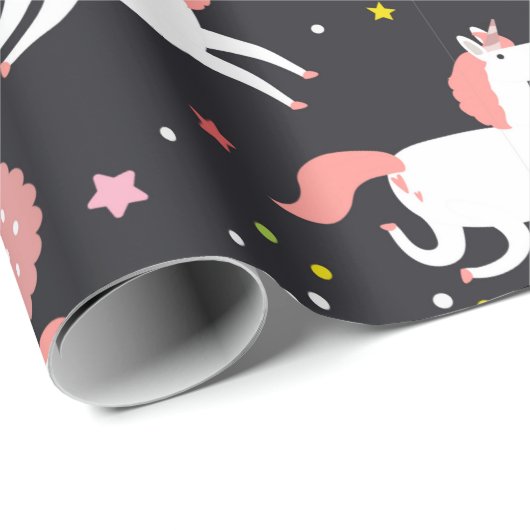 Rainbogen en Unicorns Cadeaupapier (Rol Hoek)