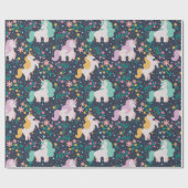 Rainbogen en Unicorns Cadeaupapier (Vlak)