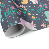 Rainbogen en Unicorns Cadeaupapier (Rol Hoek)