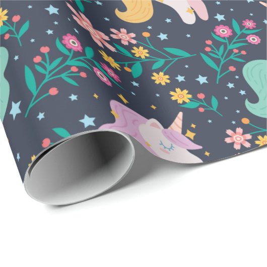 Rainbogen en Unicorns Cadeaupapier (Rol Hoek)