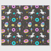 Rainbogen en Unicorns Cadeaupapier (Vlak)