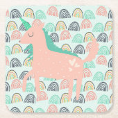 Rainbogen en Unicorns Kartonnen Onderzetters (Voorkant)