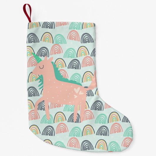 Rainbogen en Unicorns Kleine Kerstsok (Voorkant)