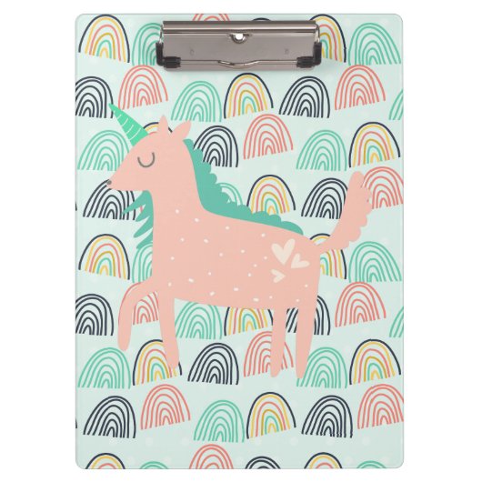 Rainbogen en Unicorns Klembord (Voorkant)