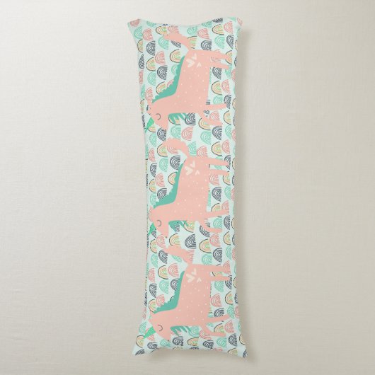 Rainbogen en Unicorns Lichaamskussen (Voorkant Verticaal)