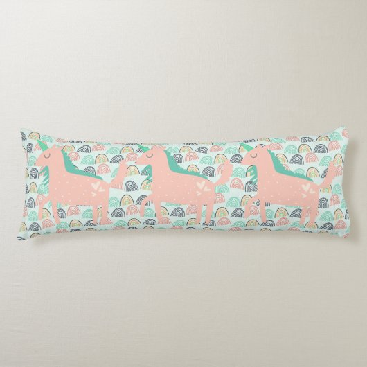 Rainbogen en Unicorns Lichaamskussen (Voorkant)