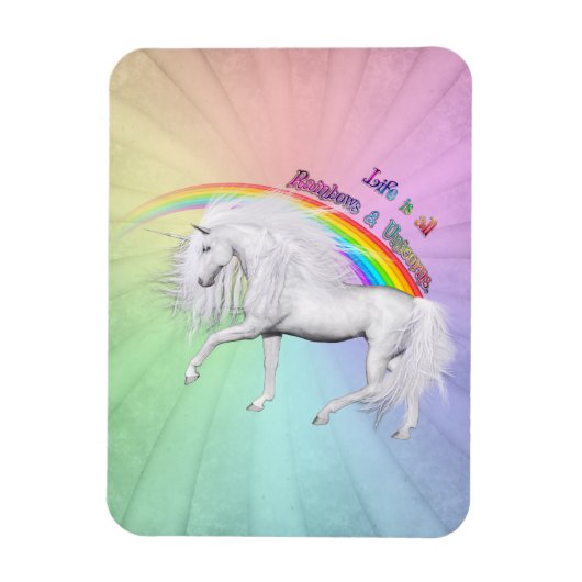 Rainbogen en Unicorns Magneet (Verticaal)